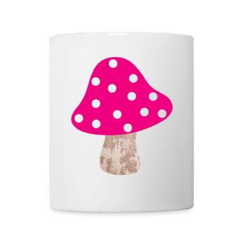 Champignon rose à pois pois chanceux pépinière Woodland - Mug blanc - blanc - Devant