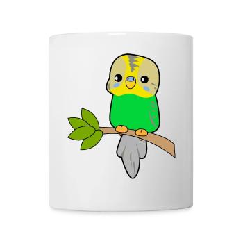 Perroquet budgerigar - Mug blanc - blanc - Devant