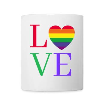 Fierté au cœur d’amour arc-en-ciel - Mug blanc - blanc - Devant