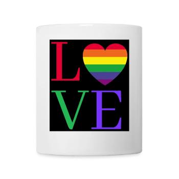 Rainbow Love Heart Pride Sticker - Tasse - Weiß - Vorne