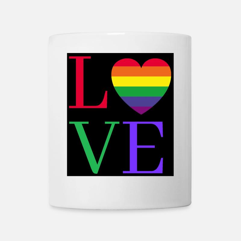 Autocollant Rainbow Love Heart Pride - Mug blanc - blanc