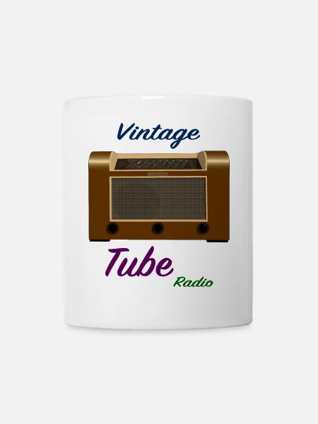 altes Röhrenradio - Tasse - Weiß