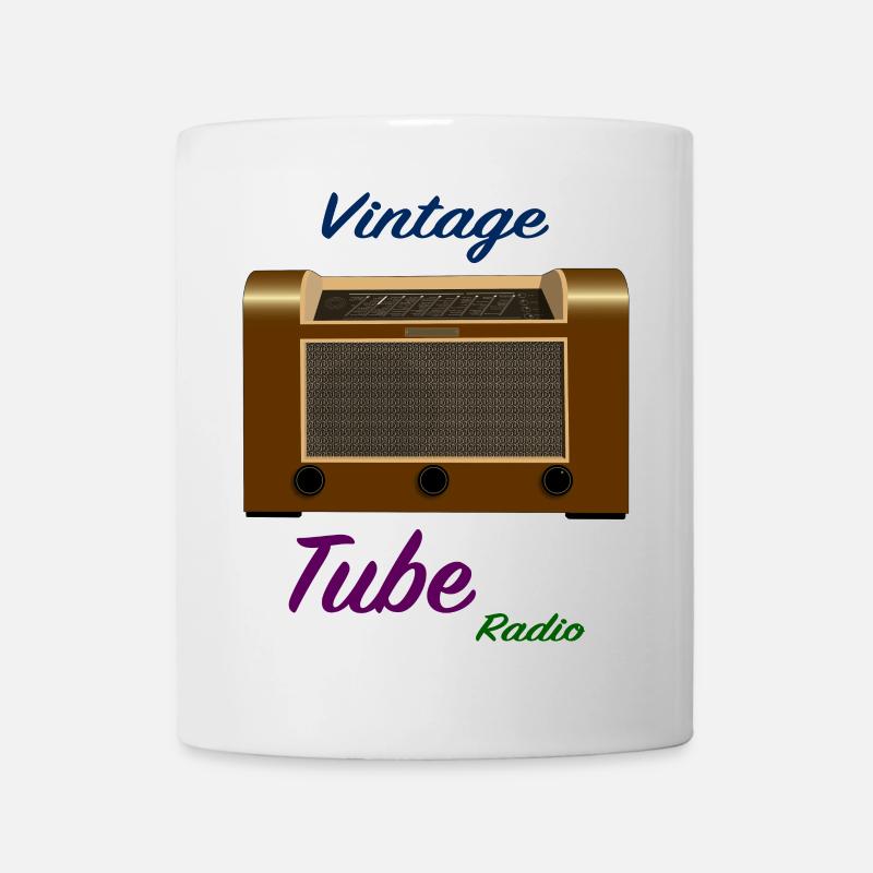 altes Röhrenradio - Tasse - Weiß
