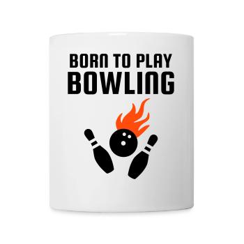 Né pour jouer au bowling (Bowlingkugel mit Flammen) - Mug blanc - blanc - Devant