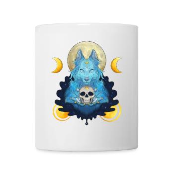 Blue Ink Spirits - Louve Sorcière Lunaire et crâne - Mug blanc - blanc - Devant