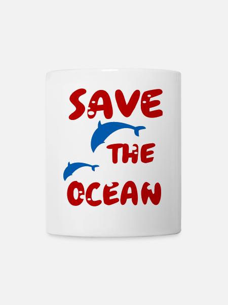 save the ocean, Delfine - Tasse - Weiß