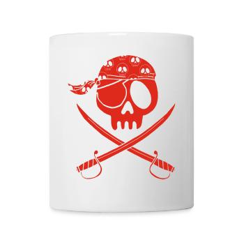 Red pirate skull - Mug - white - Front