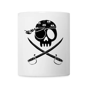 Black pirate skull - Mug - white - Front