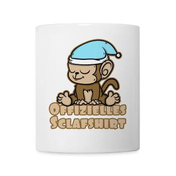 Offizielles Schlafshirt süßes Äffchen - Tasse - Weiß - Vorne