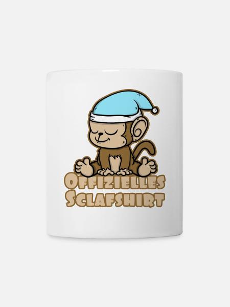 Offizielles Schlafshirt süßes Äffchen - Tasse - Weiß