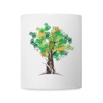 Arbre Arbres Forêt Couleurs d’automne Symbole Logo icône - Mug blanc - blanc - Devant