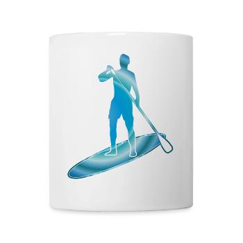 Stand up paddle - Homme avec planche à l’aquarelle - Mug blanc - blanc - Devant