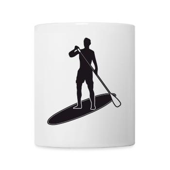 Stand up paddling - Mann mit Paddle Board - Tasse - Weiß - Vorne