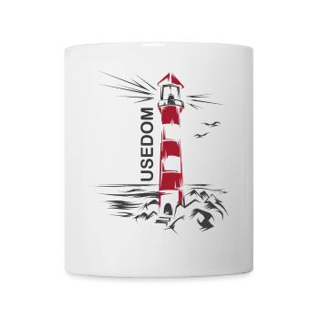Phare Lac Usedom Vacances mer Rouge Blanche Mer Baltique - Mug blanc - blanc - Devant