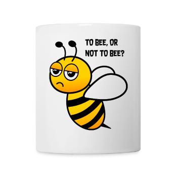 Bee Confused Drôle Graphique - Mug blanc - blanc - Devant