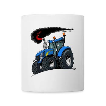 Blue tractor - Mug - white - Front