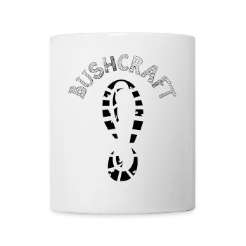 bushcraft survival outdoor Schuh Abdruck Symbol - Tasse - Weiß - Vorne