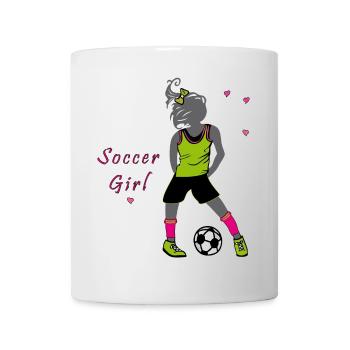 Soccer Girl, Fußball - Tasse - Weiß - Vorne
