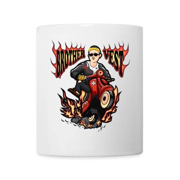 Moped Mofafahrer - Tasse - Weiß - Vorne