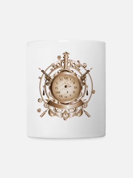 Montre Steampunk au look antique avec engrenages - Mug blanc - blanc