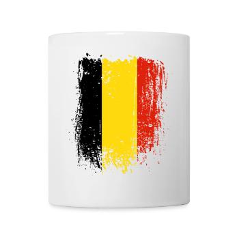 Streifen der gebürsteten belgischen Flagge - Tasse - Weiß - Vorne
