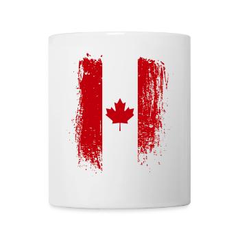 Grunge Canada Flag Maple Art - Mug - white - Front
