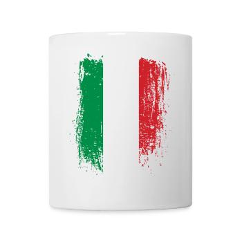 Italien Flagge Grunge Bürste - Tasse - Weiß - Vorne