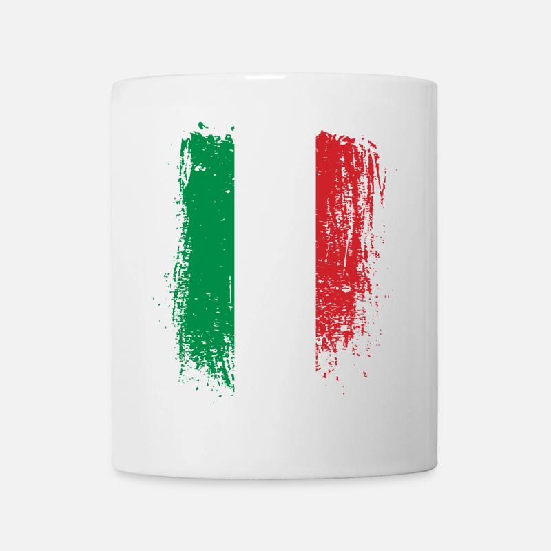 Italien Flagge Grunge Bürste - Tasse - Weiß