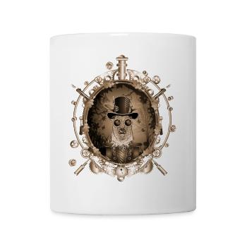 Portrait de cerf Steampunk au look sépia antique - Mug blanc - blanc - Devant