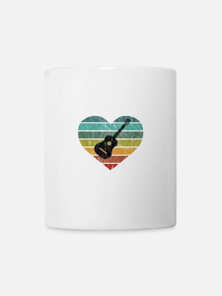 J’adore les guitaristes avec guitare acoustique - Mug blanc - blanc