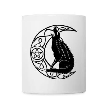 Hurlement du loup noir - Mug blanc - blanc - Devant