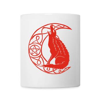 Hurlement du loup rouge - Mug blanc - blanc - Devant