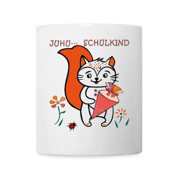 Schulkind, Einschulung, Zuckertüte - Tasse - Weiß - Vorne