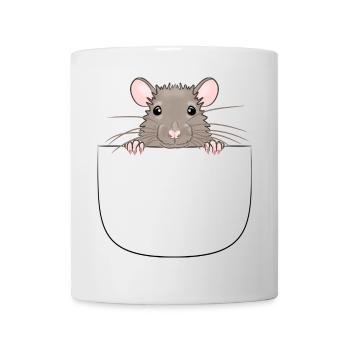 Mouse from pocket looks curious - Mug - white - Front