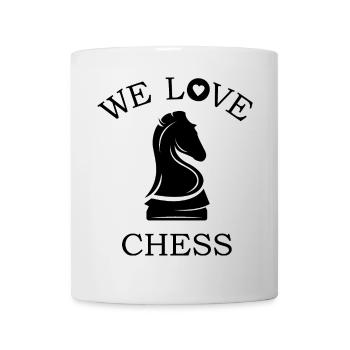 we love chess chess rook horse icon graphic icon - Mug - white - Front