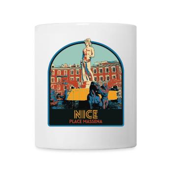 Illustration Place Massena in Nizza Côte d'Azur - Tasse - Weiß - Vorne