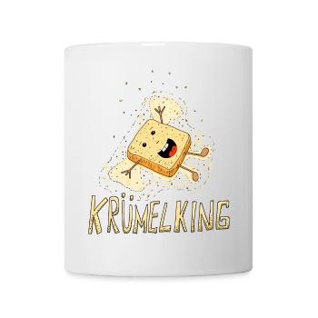 "Krümelking" lustiger Spruch mit Toast - Tasse - Weiß - Vorne