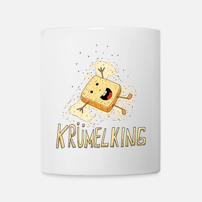"Krümelking" lustiger Spruch mit Toast - Tasse - Weiß