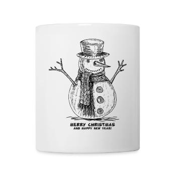 Schneemann Frohe Weihnachten - Tasse - Weiß - Vorne
