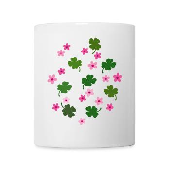 Lucky clover, flowers - Mug - white - Front