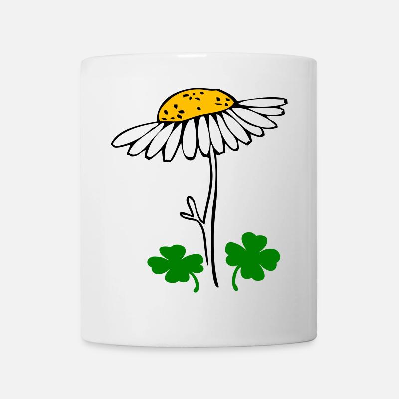 Glücksklee, Kamillenblüte - Tasse - Weiß