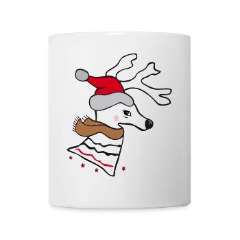 Weihnachtszeit, Rentier - Tasse - Weiß - Vorne