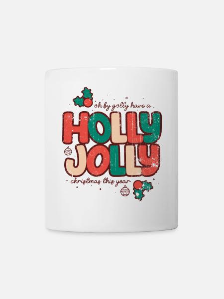 Holly Jolly Christmas Retro - Mug - white