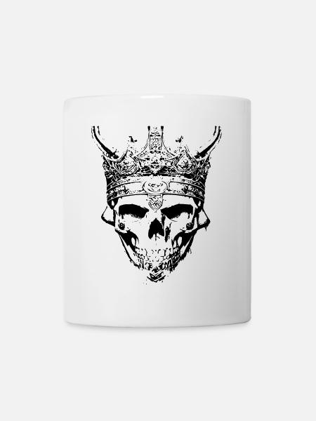 Totenkopf König mit Krone - Tasse - Weiß
