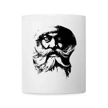 Vintage Nikolaus - Weihnachtsmann Gesicht - Tasse - Weiß - Vorne