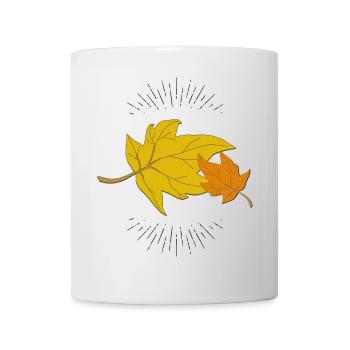 Herbstblatt mit Strahlen - Tasse - Weiß - Vorne