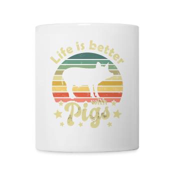 Schwein Schweine - Tasse - Weiß - Vorne