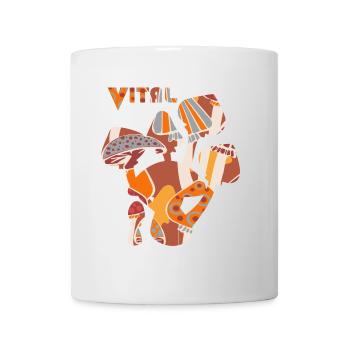 Medicinal mushrooms, mushrooms in earth tones - Mug - white - Front
