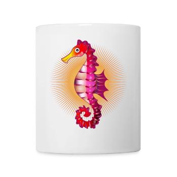 cute radiant seahorse in comic style - Mug - white - Front