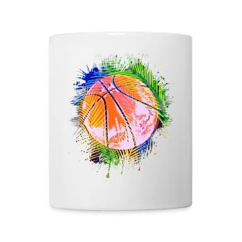 Bunter Basketball - Basketballer Retro Streetball - Tasse - Weiß - Vorne